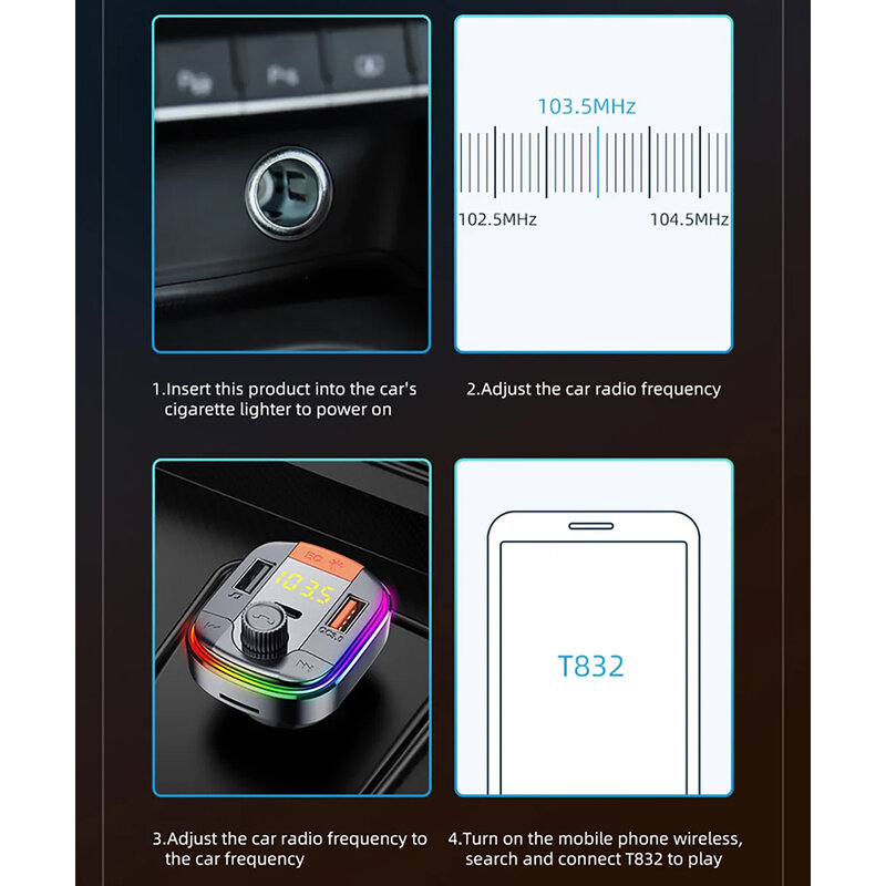 Modulator FM auto Bluetooth Yesido Y45, 2x USB + Type-C 18W, negru