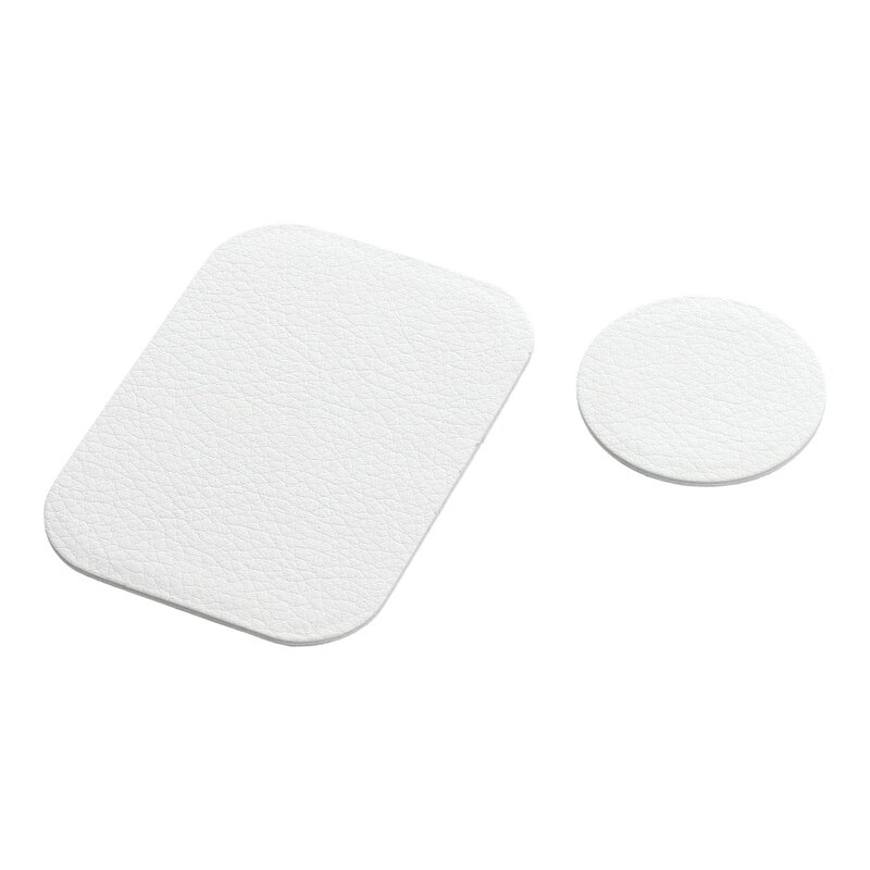 Placute metalice pentru suport magnetic telefon, piele premium, alb