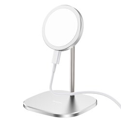 Incarcator wireless iPhone 12 Hoco CW32 tip suport birou, 15W, alb