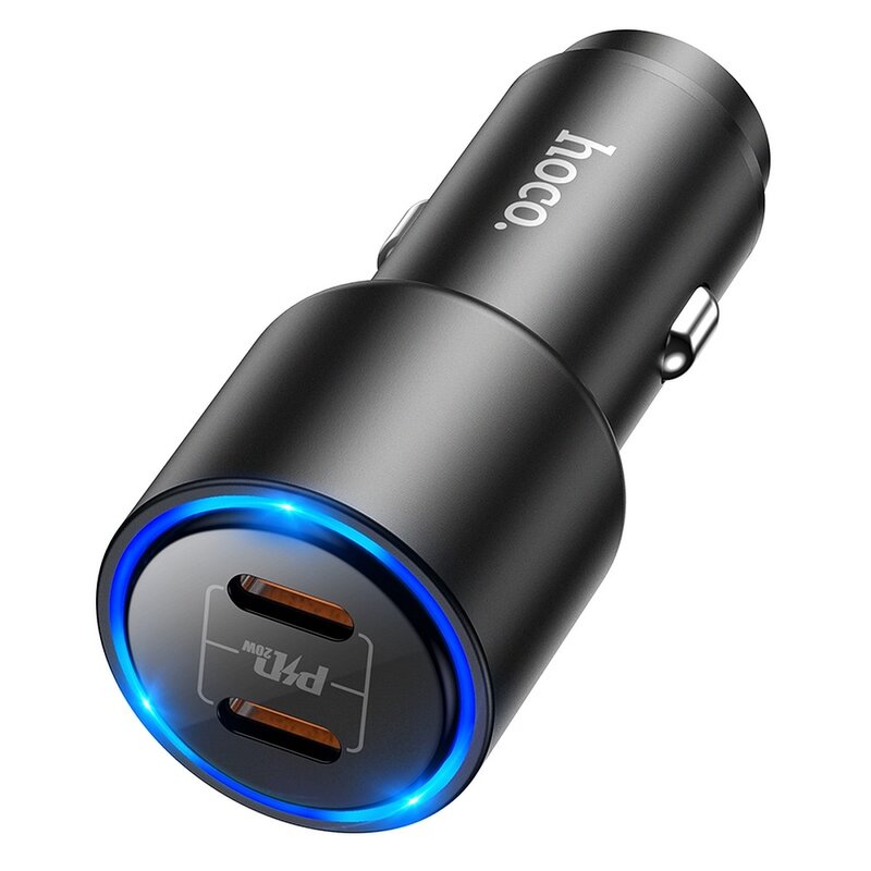 Incarcator auto 2x USB-C PD20W Hoco NZ3, 40W, negru