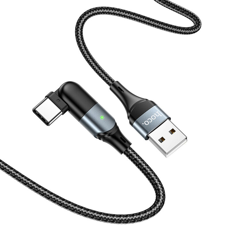 Cablu de date USB la Type-C Hoco U100, 1.2m, 3A, negru
