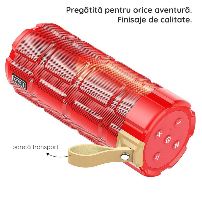 Boxa portabila Bluetooth Hoco HC7, Micro-SD, USB, FM, gri
