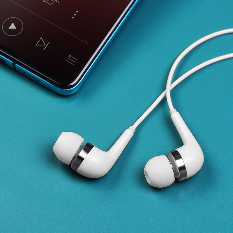 Casti in-ear Borofone BM39, Hi-Fi audio, Jack 3.5mm, 1.2m, alb