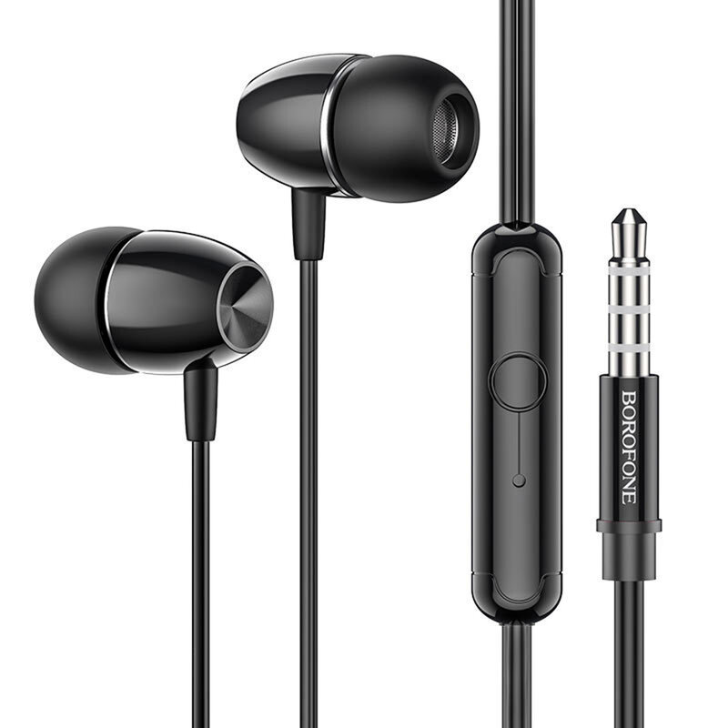 Casti in-ear Borofone BM57, Jack 3.5mm, microfon, 1.2m, negru
