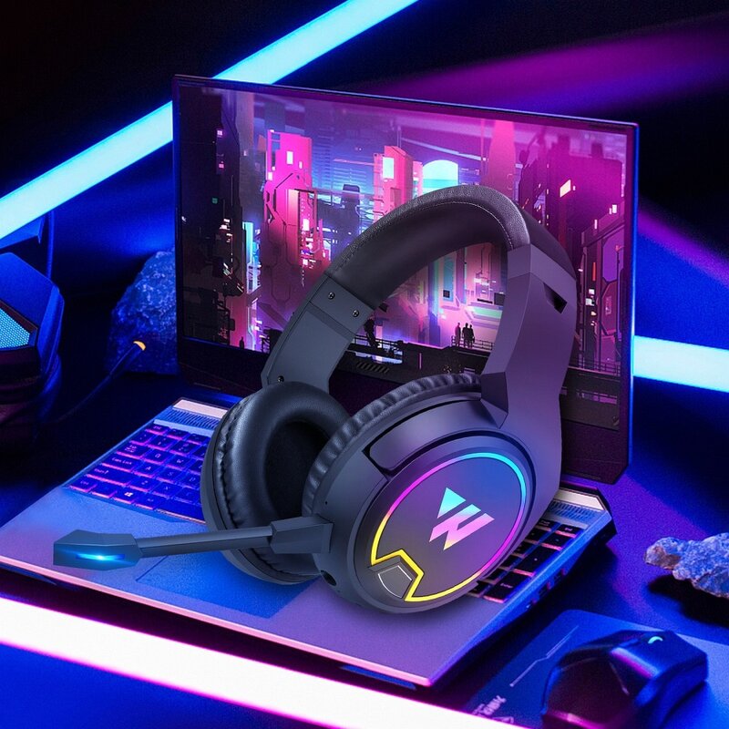 Casti over-ear cu fir Wintory W1, headset gaming wireless, negru