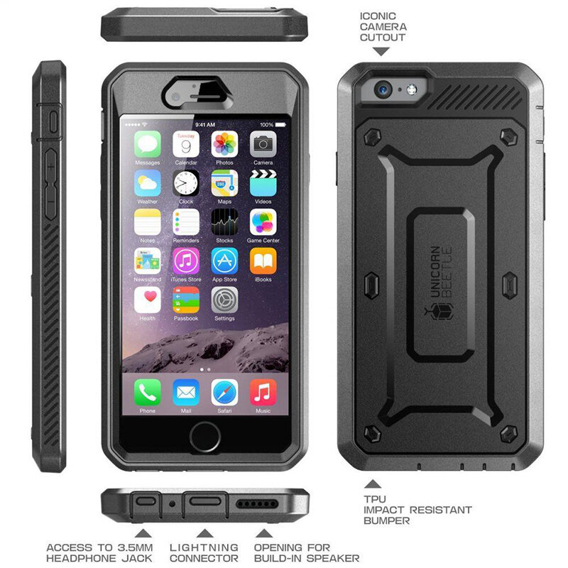 Husa iPhone 6 Plus / 6s Plus Supcase Unicorn Beetle Pro, negru
