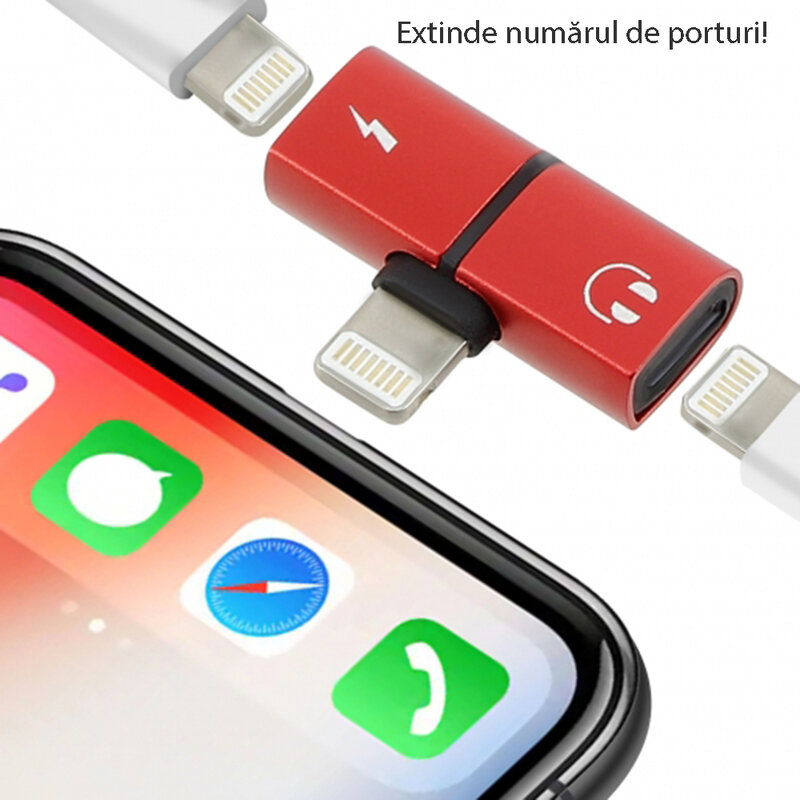 Convertor Lightning - 2xLightning - Rosu