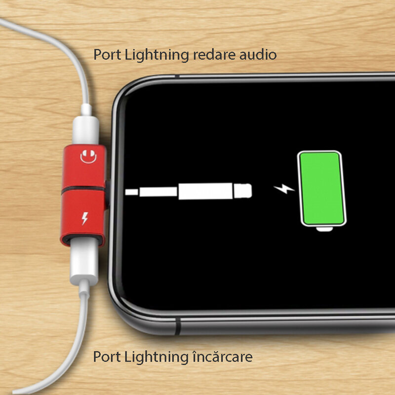 Convertor Lightning - 2xLightning - Rosu