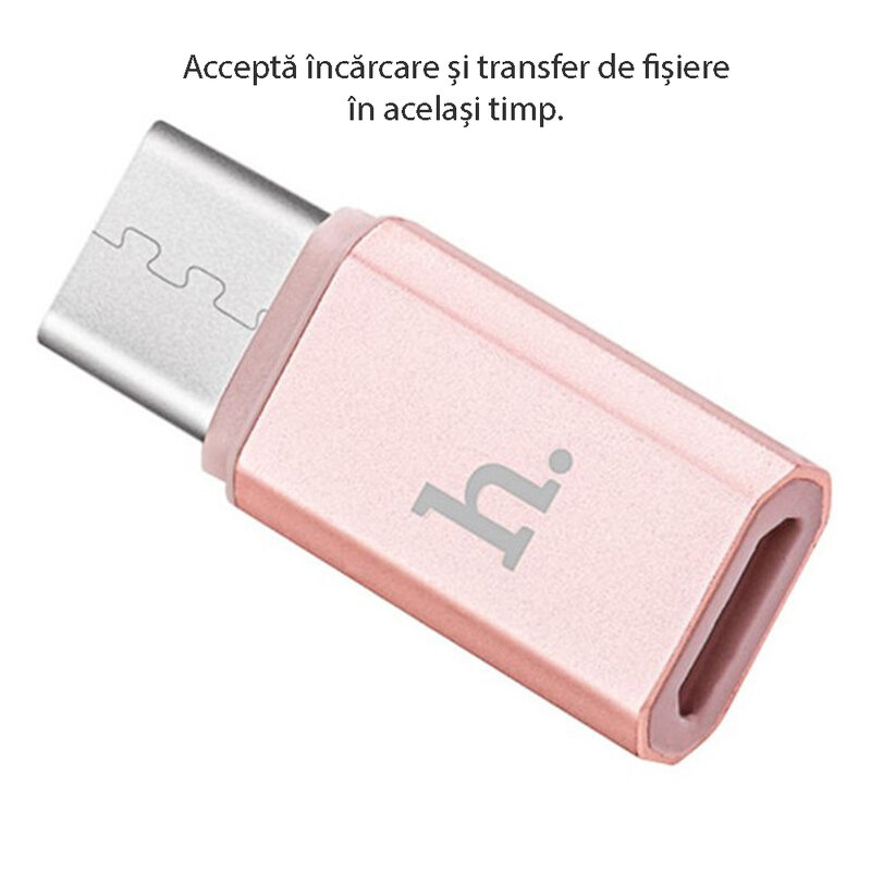 Convertor Hoco Micro-USB - Type-C - Rose Gold