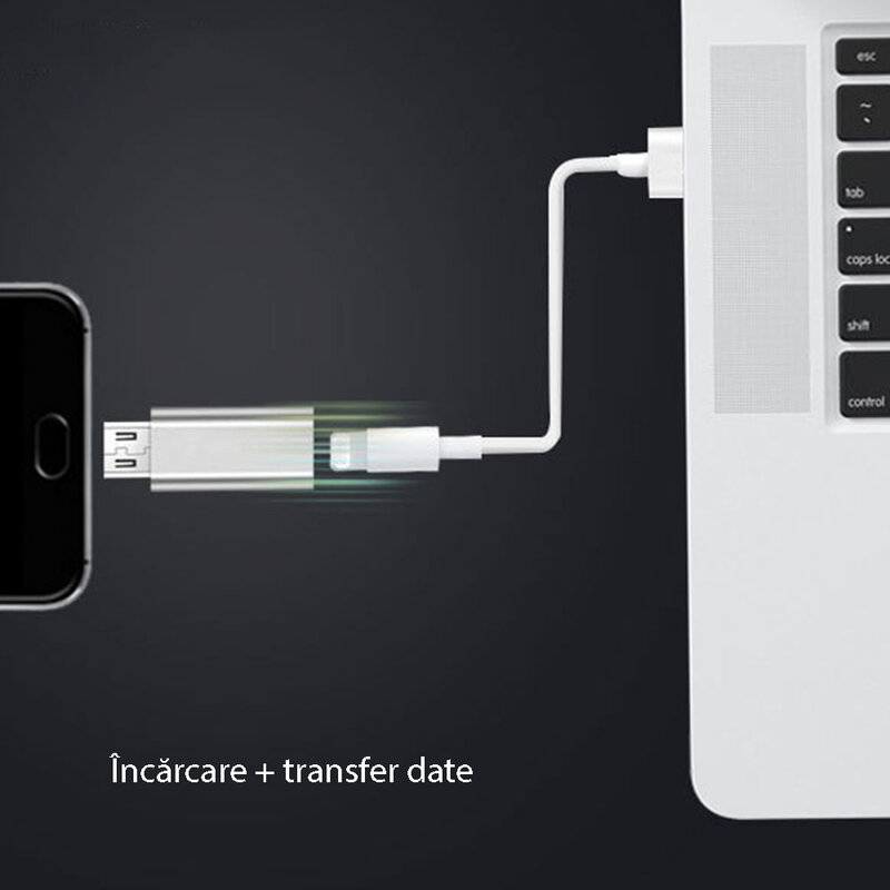 Convertor Universal Adaptor Type-C To Micro-USB Pentru Telefoane Si Tablete - Argintiu