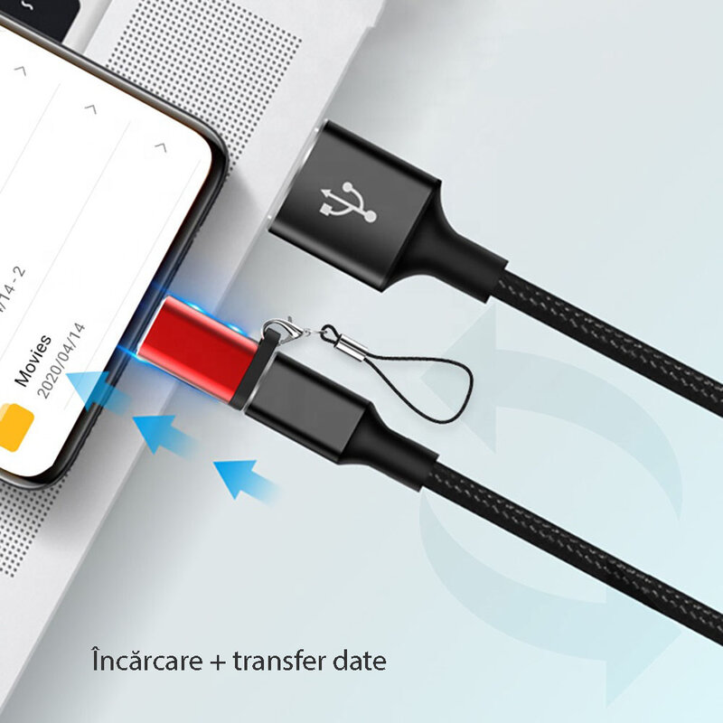 Convertor Micro-USB - Type-C- Argintiu