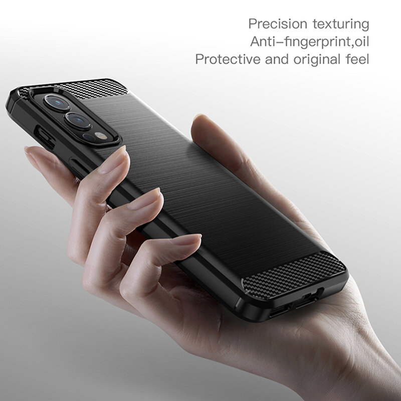Husa OnePlus Nord 2 5G Techsuit Carbon Silicone, negru