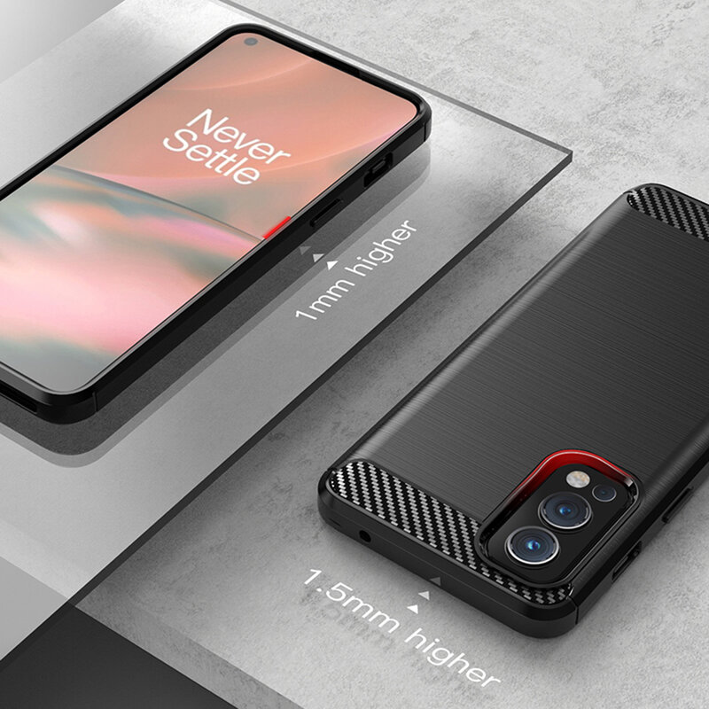Husa OnePlus Nord 2 5G Techsuit Carbon Silicone, negru