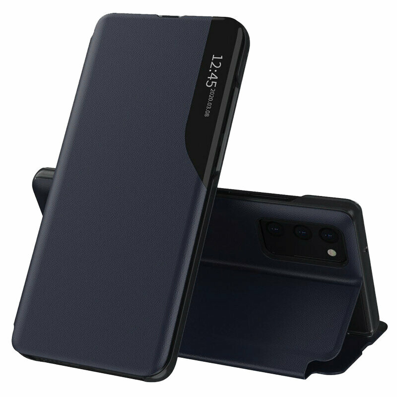 Husa Samsung Galaxy A03s Eco Leather View flip tip carte - albastru