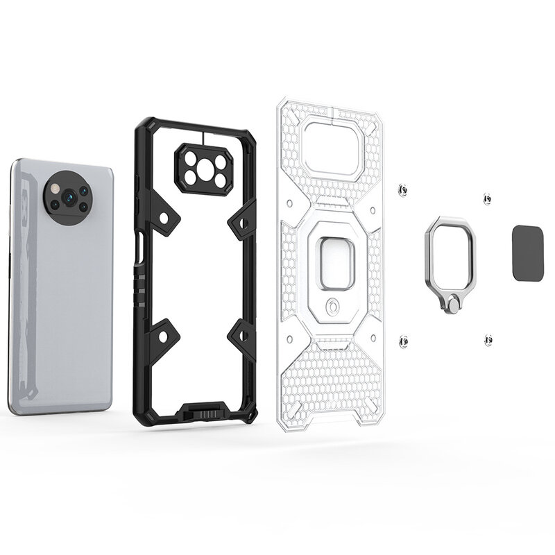 Husa antisoc Xiaomi Poco X3 Techsuit Honeycomb, albastru