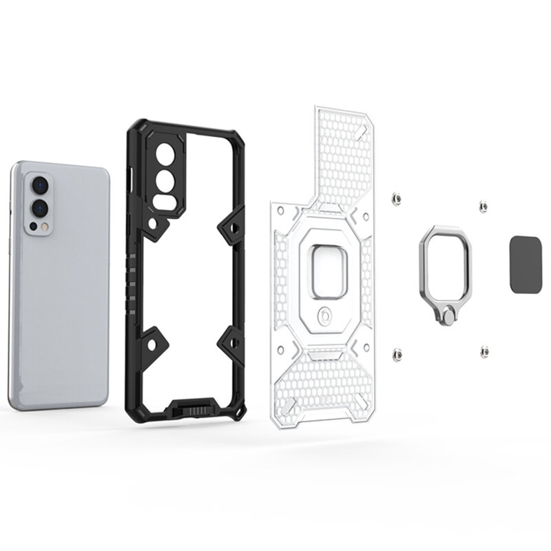 Husa antisoc OnePlus Nord 2 5G Techsuit Honeycomb, albastru