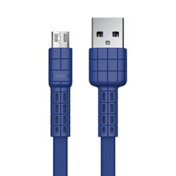 Cablu de date Micro-USB Remax Flat RC-116m, 1M, 2.4A - Albastru