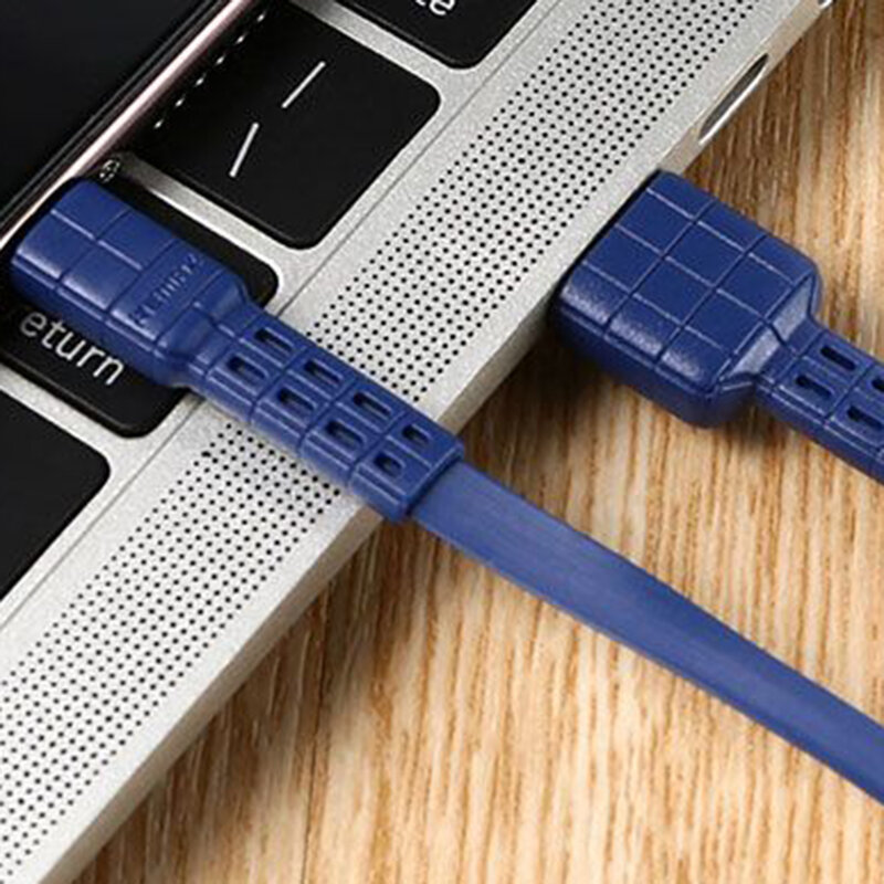 Cablu de date Micro-USB Remax Flat RC-116m, 1M, 2.4A - Albastru