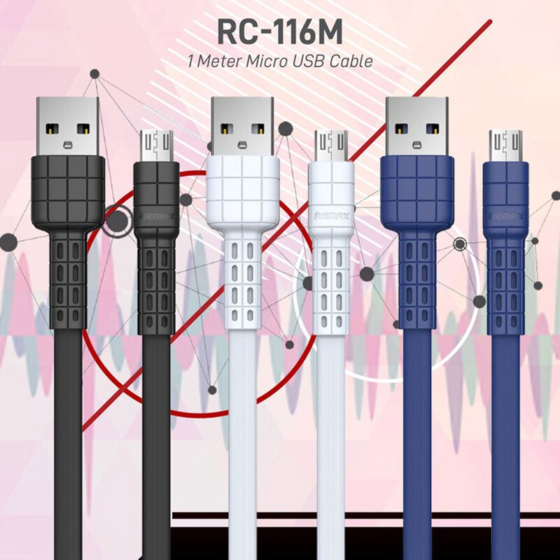 Cablu de date Micro-USB Remax RC-116m 1M 2.4A - Alb