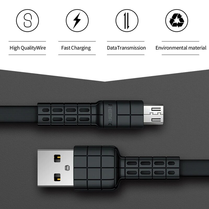 Cablu de date Micro-USB Remax RC-116m 1M 2.4A - Alb