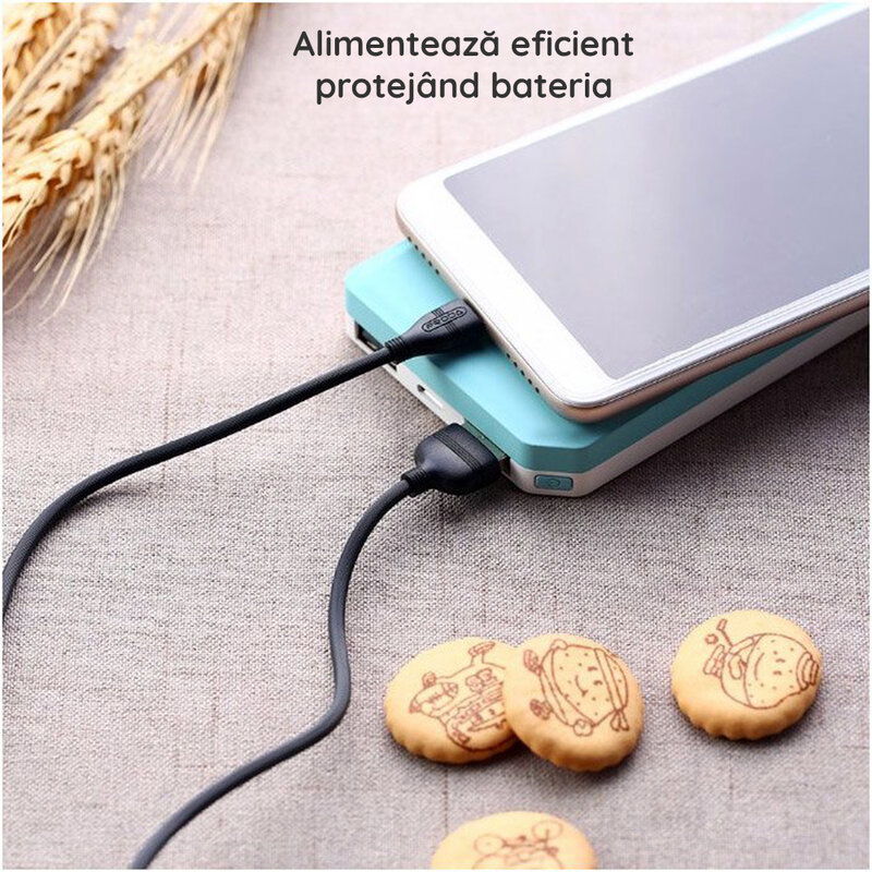 Cablu de date Micro-USB Proda PD-B05m 1.2M - Negru