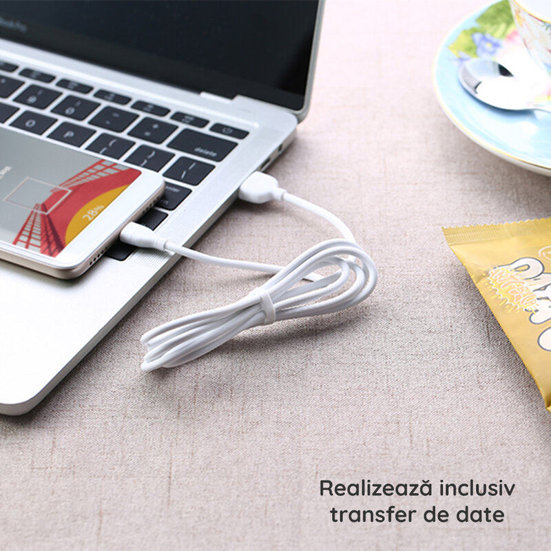Cablu de date Micro-USB Proda PD-B05m 1.2M - Alb