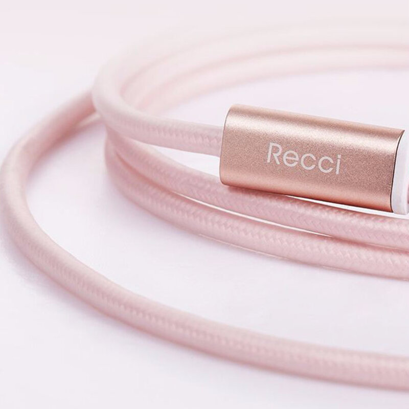 Cablu de date 1.2M, 3in1 Recci Delicate RCS-H120 Micro-USB + 2xLightning Fast Charging - Pink