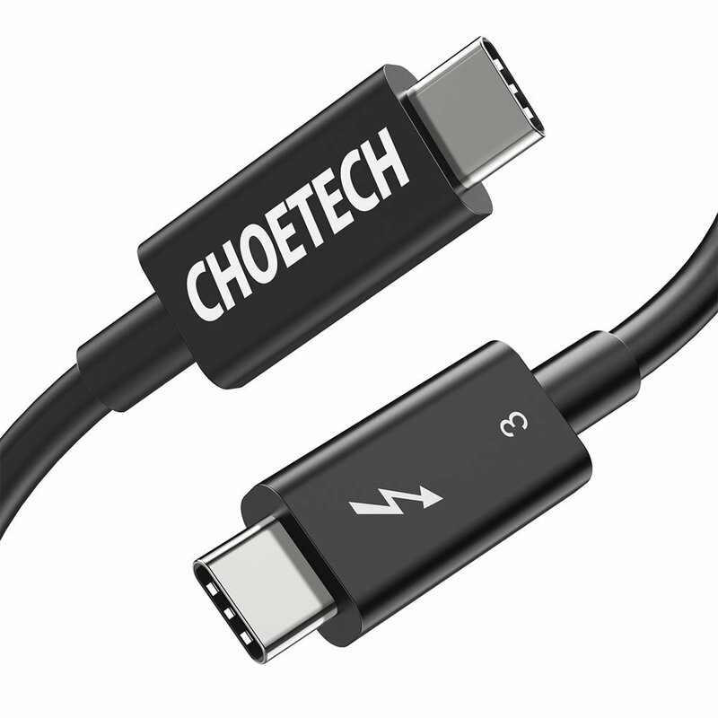 Cablu Type-C Thunderbolt 3, PD100W, 40Gbps, 5K Choetech, negru, A3009