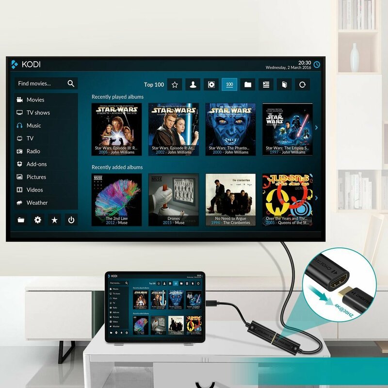 Adaptor USB-C la HDMI Choetech, 4K@60Hz, negru, H04