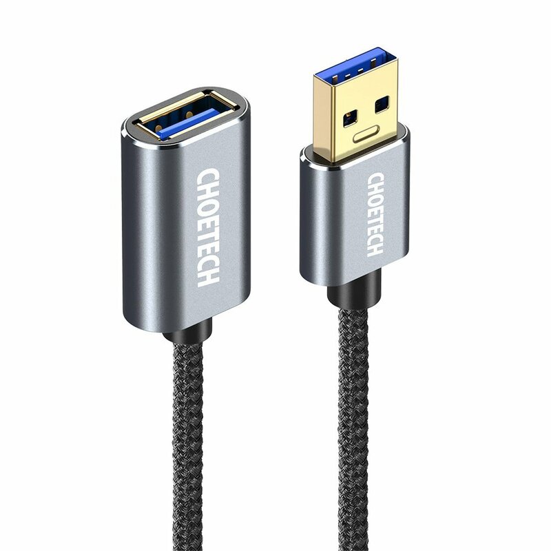 Cablu prelungitor USB mama la USB 3.0 tata Choetech, gri, 2m, XAA001