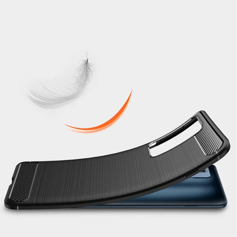 Husa Motorola Edge 20 Pro Techsuit Carbon Silicone - Negru