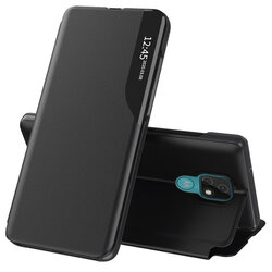 Husa Motorola Moto E7 Plus Eco Leather View flip tip carte - negru