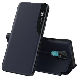 Husa Motorola Moto E7 Plus Eco Leather View flip tip carte - albastru