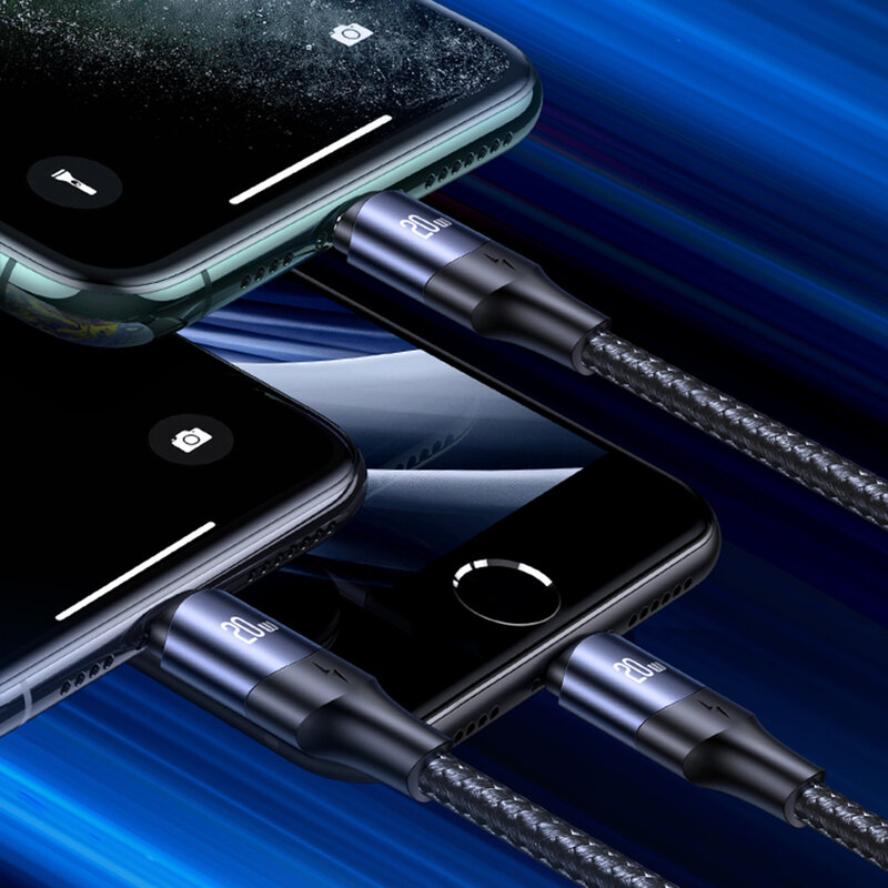 Cablu de date USB-C la Lightning Usams U71, 20W, 3m, negru