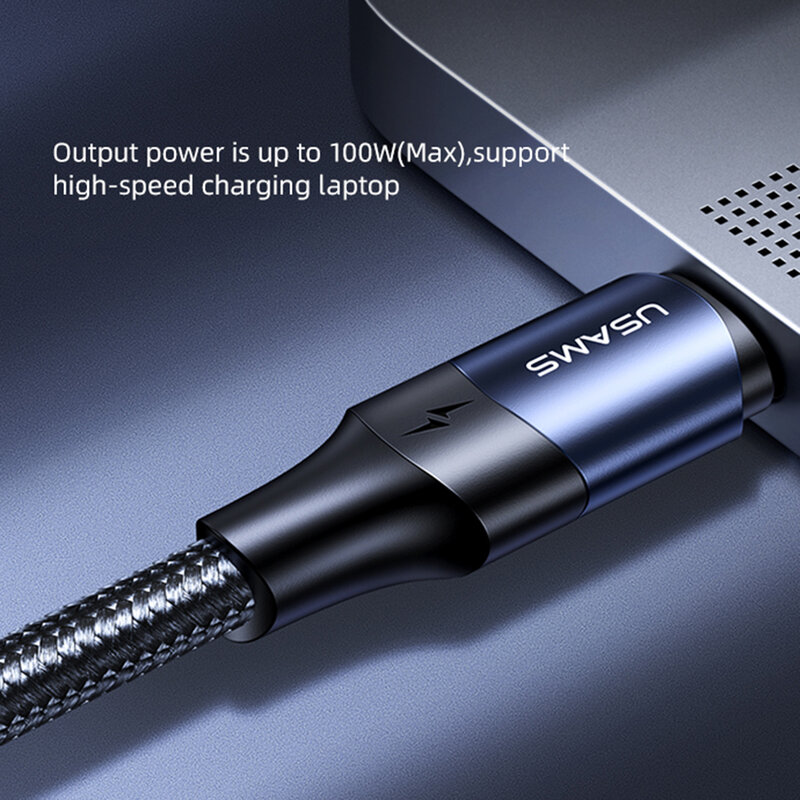 Cablu de date USB-C la Type-C Usams U71, 100W, 1.2m, negru