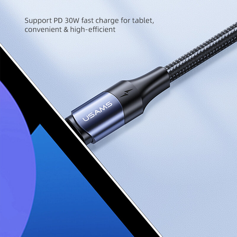 Cablu de date USB-C la Type-C Usams U71, 100W, 1.2m, negru