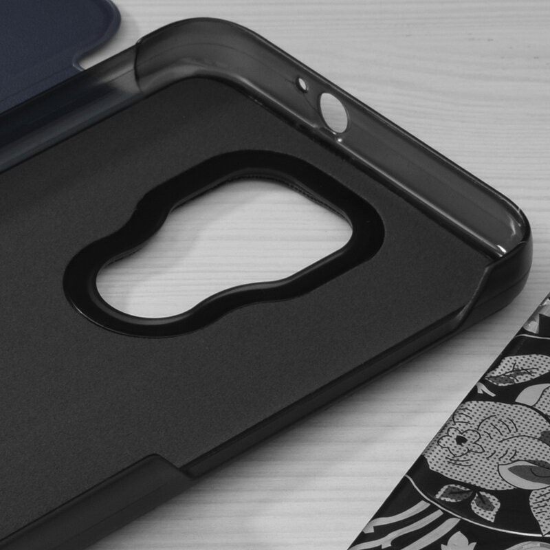 Husa Motorola Moto G9 Play Eco Leather View flip tip carte - albastru