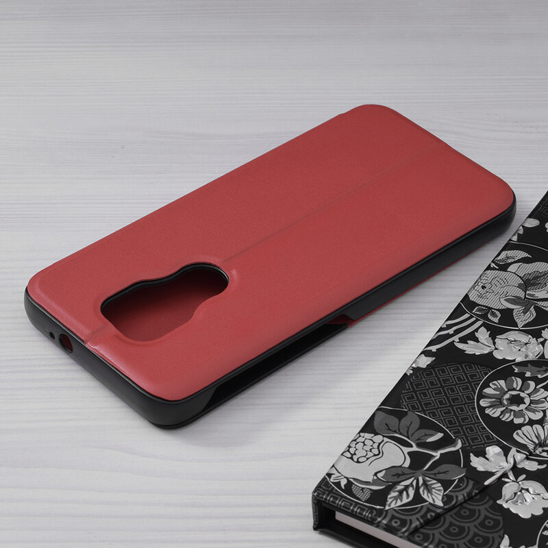 Husa Motorola Moto G9 Play Eco Leather View flip tip carte - rosu