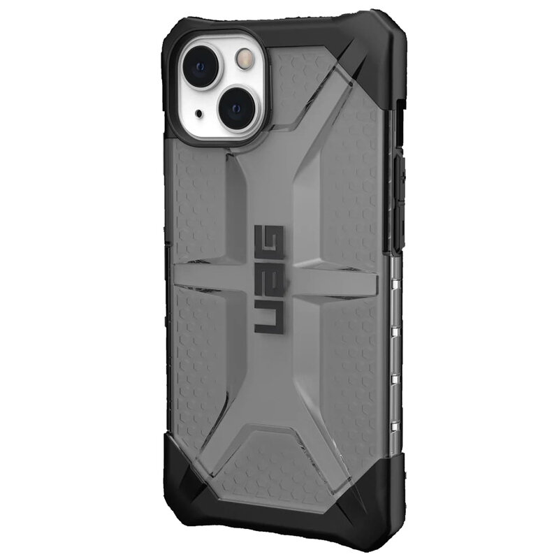 Husa iPhone 13 transparenta UAG Plasma, cenusiu