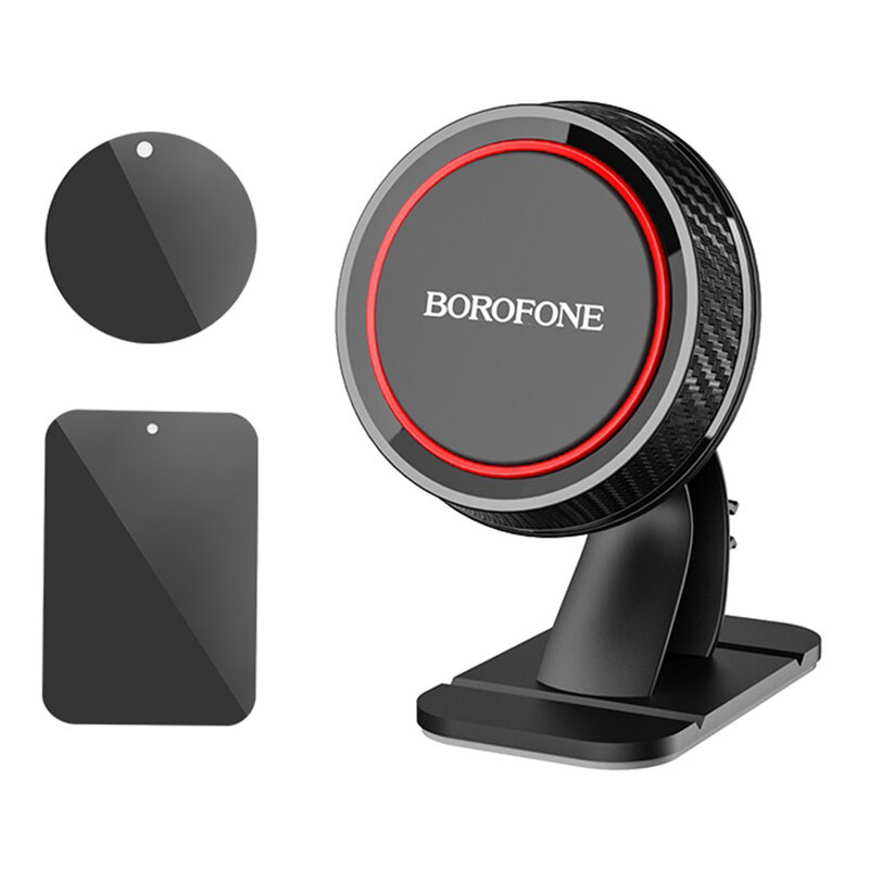 Suport telefon auto magnetic Borofone BH13, adeziv, negru