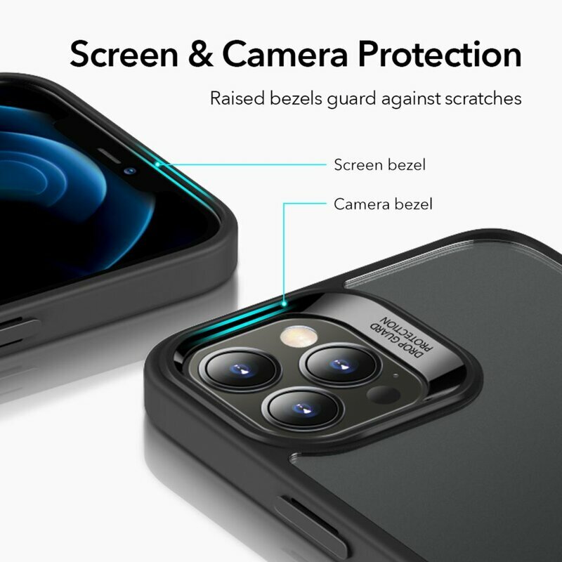 Husa iPhone 12 ESR Classic Hybrid Din Policarbonat Transparent - Negru