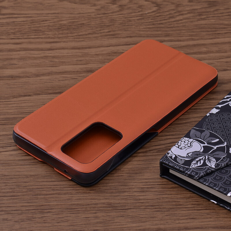 Husa Samsung Galaxy A52s 5G Eco Leather View flip tip carte - portocaliu
