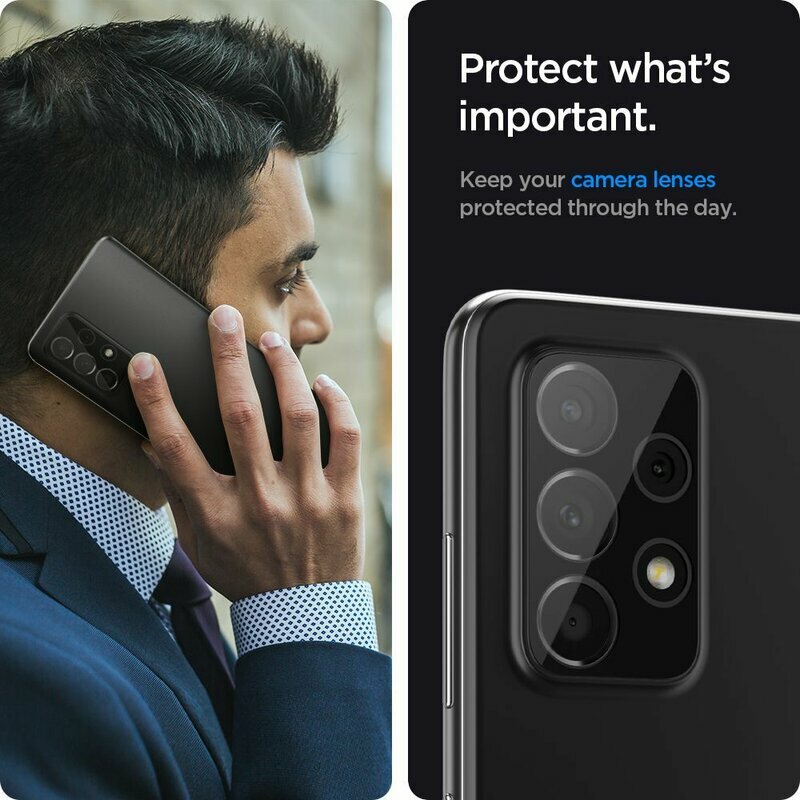 [Pachet 2x] Folie Sticla Camera Samsung Galaxy A52s 5G Spigen Glas.t R Slim 9H Lens Protector - Black