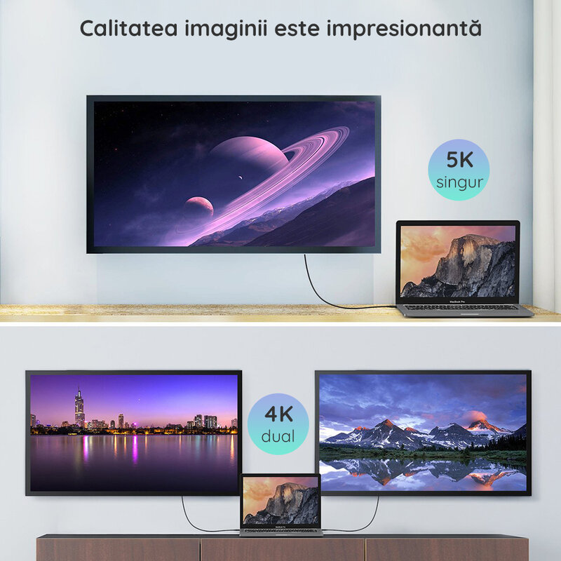 Cablu Type-C Thunderbolt 3, PD100W, 40Gbps, 5K Choetech, negru, A3009