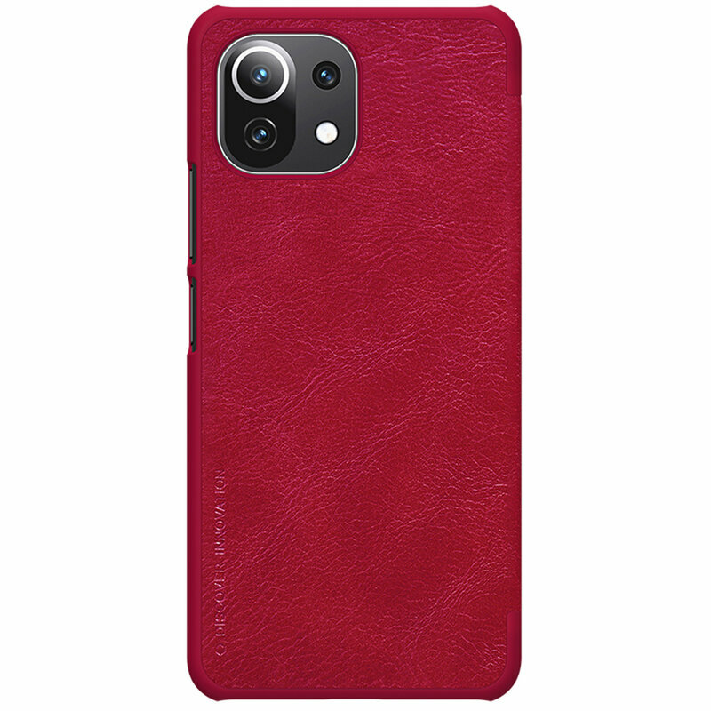 Husa Xiaomi Mi 11 Lite 5G Nillkin QIN Leather, rosu