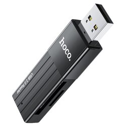 Cititor carduri memorie MicroSD, SD Hoco HB20, USB 2.0, negru
