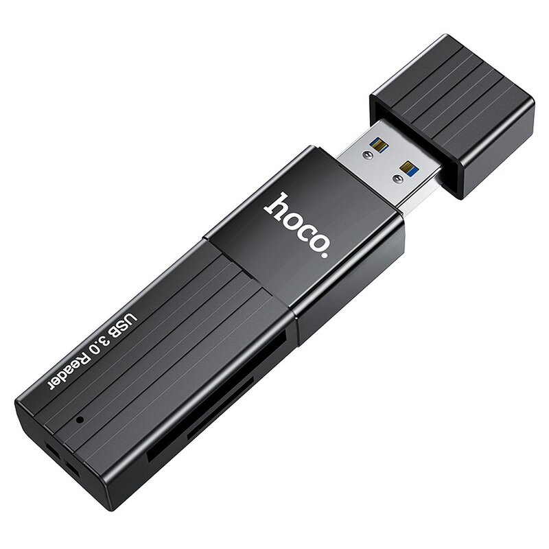 Cititor carduri memorie MicroSD, SD Hoco HB20, USB 2.0, negru