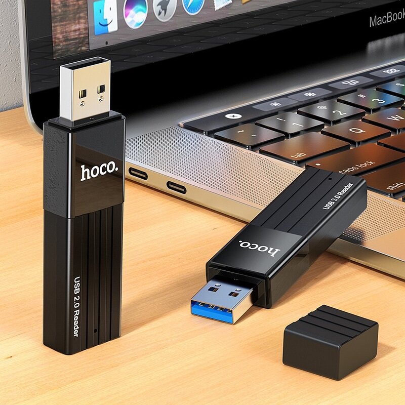 Cititor carduri memorie MicroSD, SD Hoco HB20, USB 3.0, negru