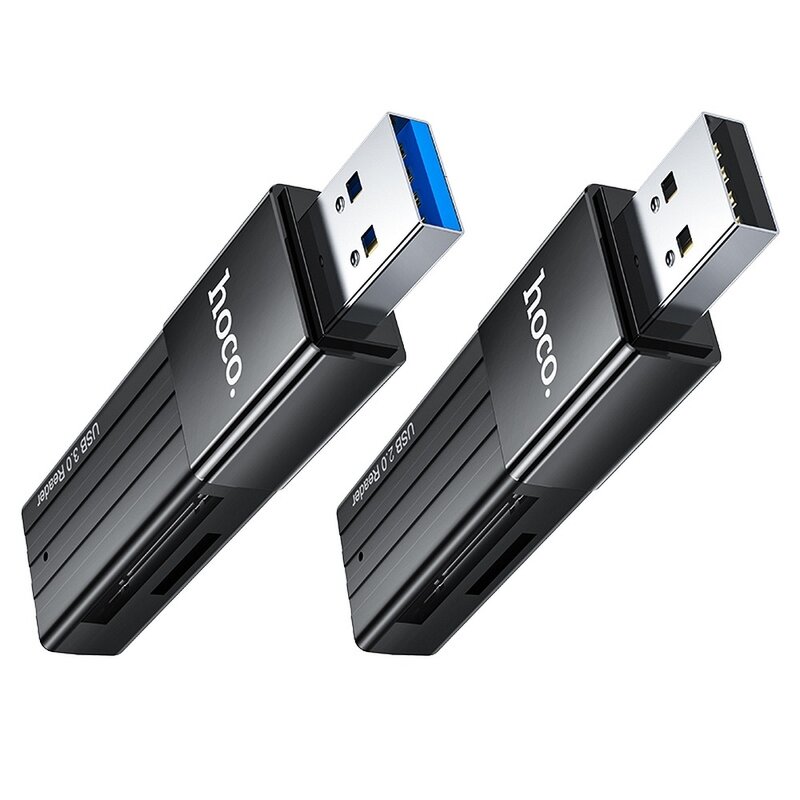 Cititor carduri memorie MicroSD, SD Hoco HB20, USB 3.0, negru