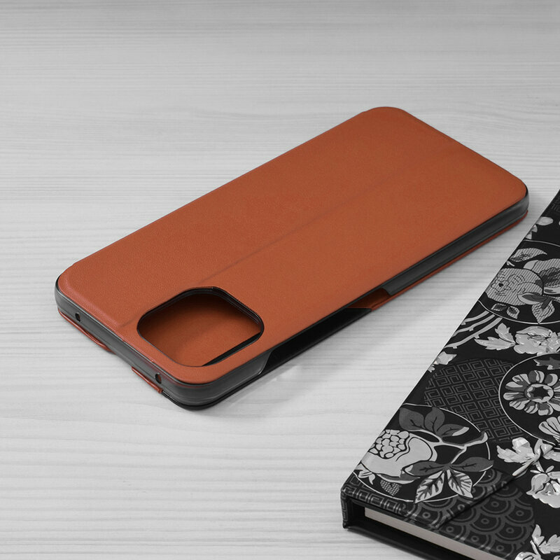 Husa Xiaomi 11 Lite 5G NE Eco Leather View flip tip carte - portocaliu